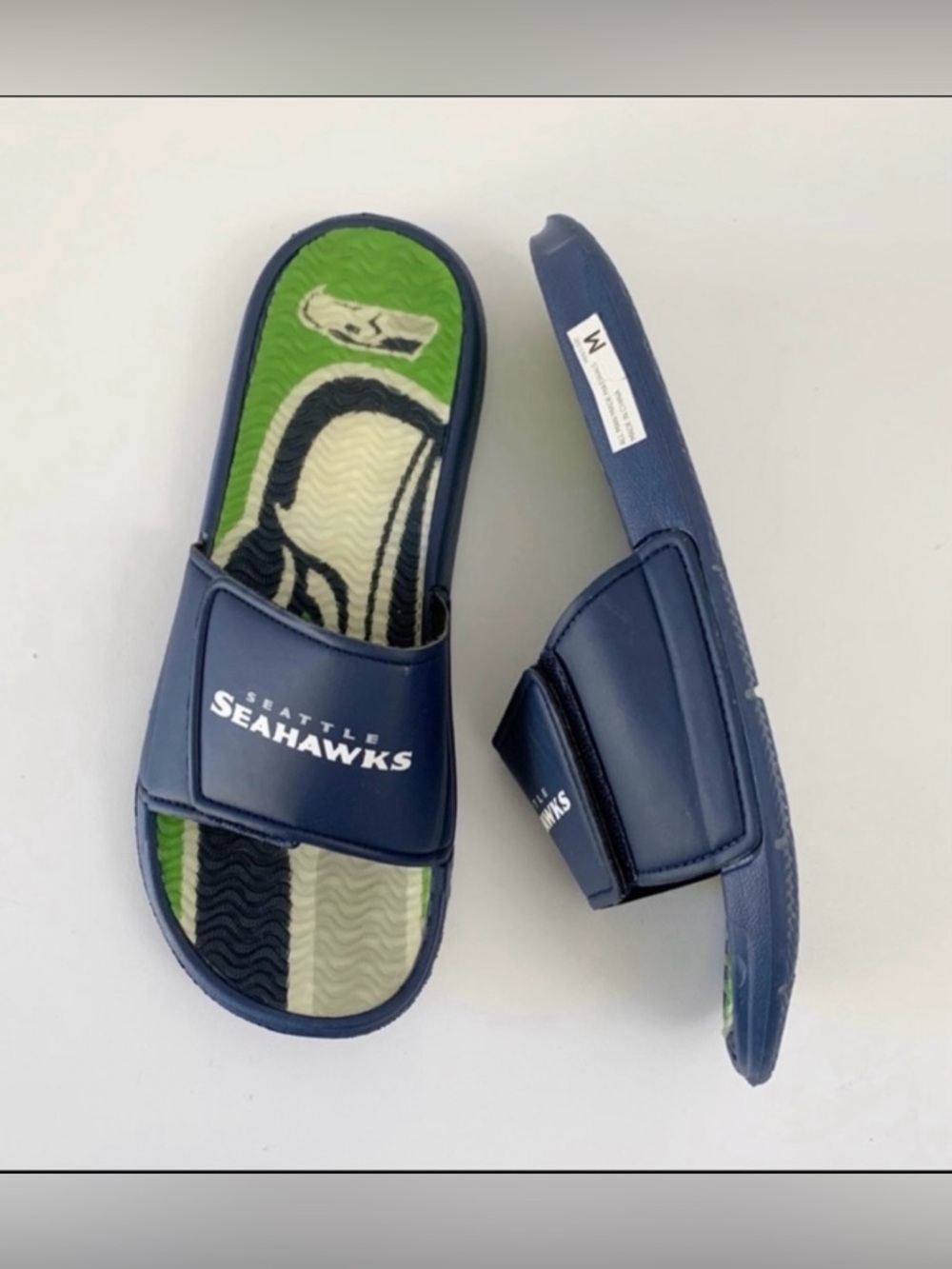 ▪️Seattle Seahawks Adjustable Men's Slide Sandals ~ 9-10 (M)